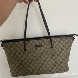 Gucci Joy Boston Tote Brown Supreme Gg Monogram Canvas and Leather Shoulder Bag